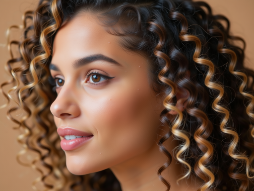 Beautiful curly wig with defined ringlets, showing texture and bounce