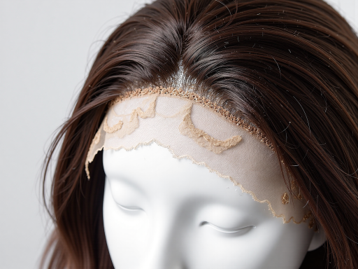 Woman styling her lace wig with hands, showing versatility and natural movement